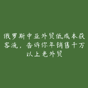 俄罗斯中亚外贸低成本获客流,告诉你年销售千万以上老外贸-51自学联盟
