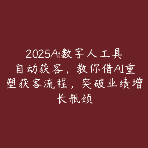 2025Ai数字人工具自动获客,教你借AI重塑获客流程,突破业绩增长瓶颈-51自学联盟