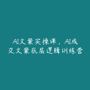 AI文案实操课,AI成交文案底层逻辑训练营-51自学联盟