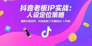 抖音老板IP实战:人设定位策略,爆款内容创作,抖加投放(7大模块62+节课)-51自学联盟