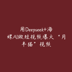 用Deepseek+海螺AI做短视频爆火“月半猫”视频-51自学联盟