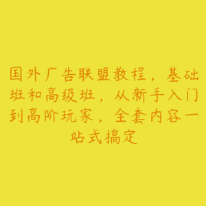 国外广告联盟教程,基础班和高级班,从新手入门到高阶玩家,全套内容一站式搞定-51自学联盟