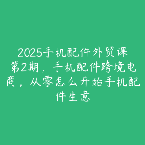 2025手机配件外贸课第2期，手机配件跨境电商，从零怎么开始手机配件生意-51自学联盟