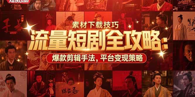 图片[1]-流量短剧全攻略：素材下载技巧，爆款剪辑手法，平台变现策略-51自学联盟