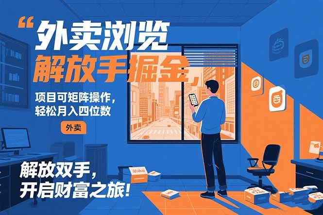 图片[1]-外卖浏览掘金项目 可矩阵操作 轻松日入500+-51自学联盟