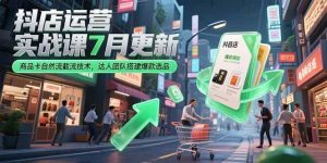 抖店运营实战课7月更新,商品卡自然流截流技术,达人团队搭建爆款选品-51自学联盟