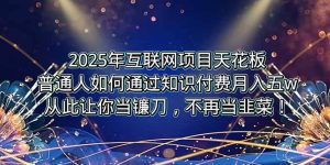 2025年互联网项目天花板,普通人如何通过卖项目实现逆风翻盘,月入5W+!-51自学联盟
