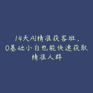 14天AI精准获客班,0基础小白也能快速获取精准人群-51自学联盟