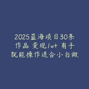 2025蓝海项目30条作品 变现1w+ 有手就能操作适合小白做-51自学联盟