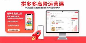 拼多多高阶运营课：7天开店流程/链接上架/选品策略/爆款打造与持续增长-51自学联盟