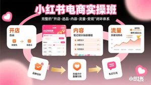 小红书电商实操班:完整的"开店-选品-内容-流量-变现"闭环体系-51自学联盟