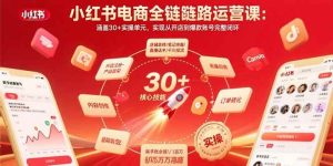 小红书电商全链路运营课:涵盖30+实操单元,实现从开店到爆款账号完整闭环-51自学联盟