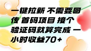 一键拉新 不需要回传 首码项目 接个验证码就算完成 一小时收益70+-51自学联盟