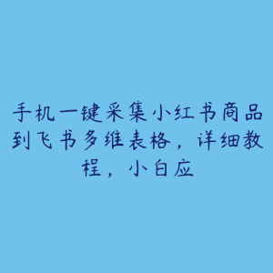 手机一键采集小红书商品到飞书多维表格，详细教程，小白应-51自学联盟