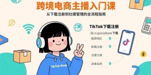 跨境电商主播入门课,TikTok下载注册,支付工具配置,社媒账号管理全流程-51自学联盟