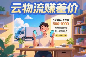 云物流赚差价 当天到账纯利润500-1000 两部手机即可 可单人在家操作 小…-51自学联盟
