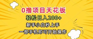 0撸项目天花板,日入200+,新手小白秒上手,一部手机即可操作-51自学联盟