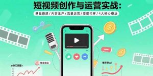 短视频创作与运营实战:基础搭建/内容生产/流量运营/变现闭环/4大核心模块-51自学联盟