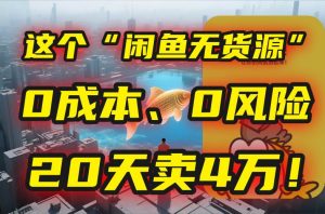 别再瞎忙了!这个“闲鱼无货源”玩法,0成本、0风险,我20天卖4万!-51自学联盟