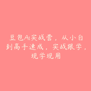 豆包Ai实战营，从小白到高手速成，实战跟学，现学现用-51自学联盟