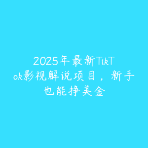 2025年最新TikTok影视解说项目，新手也能挣美金-51自学联盟
