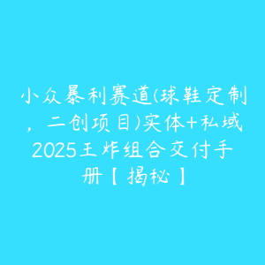 小众暴利赛道(球鞋定制,二创项目)实体+私域2025王炸组合交付手册【揭秘】-51自学联盟