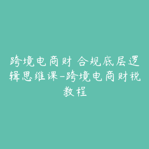 跨境电商财稅合规底层逻辑思维课-跨境电商财税教程-51自学联盟