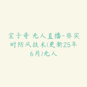 宝子哥・无人直播-非实时防风技术(更新25年6月)无人-51自学联盟
