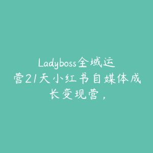 Ladyboss全域运营21天小红书自媒体成长变现营，-51自学联盟
