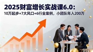 2025财富增长实战课6.0：10万起步+7大风口+6行业案例，小团队年入200万-51自学联盟