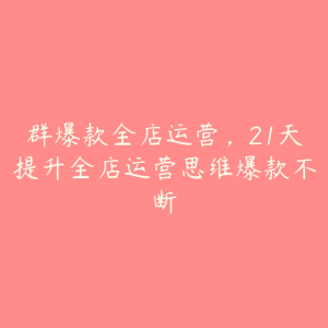 群爆款全店运营,21天提升全店运营思维爆款不断-51自学联盟