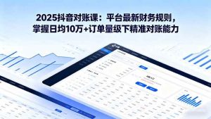 2025抖音 对账课：平台最新财务规则 掌握日均10万+订单量级下精准对账能力-51自学联盟