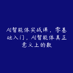 AI智能体实战课，零基础入门，AI智能体真正意义上的数-51自学联盟
