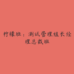 柠檬班：测试管理组长经理总裁班-51自学联盟
