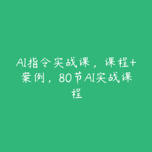 AI指令实战课,课程+案例,80节AI实战课程-51自学联盟