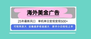 最新海外广告美金,全自动挂机,单机单日500+,可矩阵放大,新手小白轻…-51自学联盟