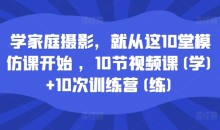 学家庭摄影，就从这10堂模仿课开始 ，10节视频课(学)+10次训练营(练)-51自学联盟