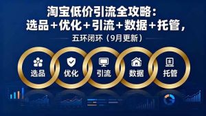 淘宝低价引流全攻略:选品+优化+引流+数据+托管,五环闭环(9月更新)-51自学联盟