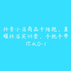 抖音小店商品卡陪跑,星耀抖店实训营,手把手带你从0-1-51自学联盟