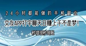 交友APP打字聊天赚钱秒提现秒到账,日赚上千不是梦!-51自学联盟