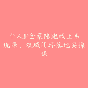 个人IP全案陪跑线上系统课,双域闭环落地实操课-51自学联盟