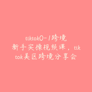 tiktok0-1跨境新手实操视频课,tiktok美区跨境分享会-51自学联盟