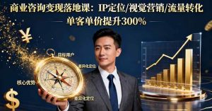 商业咨询变现落地课：IP定位/视觉营销/流量转化，单客单价提升300%-51自学联盟