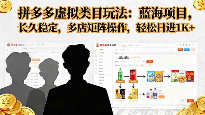 图片[1]-拼多多虚拟类目玩法，蓝海项目，长久稳定，多店矩阵操作，轻松日进1K+-51自学联盟