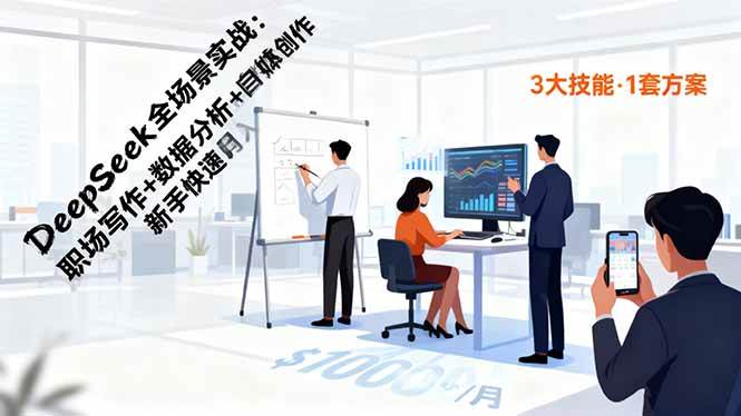 DeepSeek全场景实战:职场写作+数据分析+自媒体创作,新手快速月入过万百度网盘下载