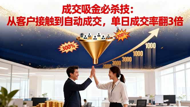 吸金成交营销必杀技:从客户接触到自动成交,单日成交率翻3倍百度网盘下载