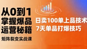 抖音小店爆品打造与矩阵裂变实战课，从0到1掌握爆品运营秘籍-51自学联盟