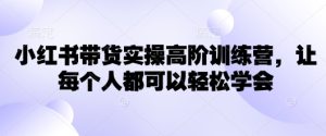 小红书带货实操高阶训练营，让每个人都可以轻松学会-51自学联盟