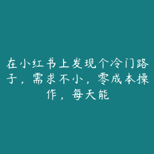 在小红书上发现个冷门路子，需求不小，零成本操作，每天能-51自学联盟