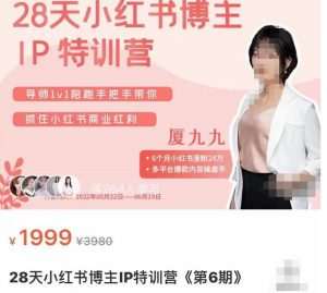 厦九九28天小红书博主IP特训营第6期-51自学联盟